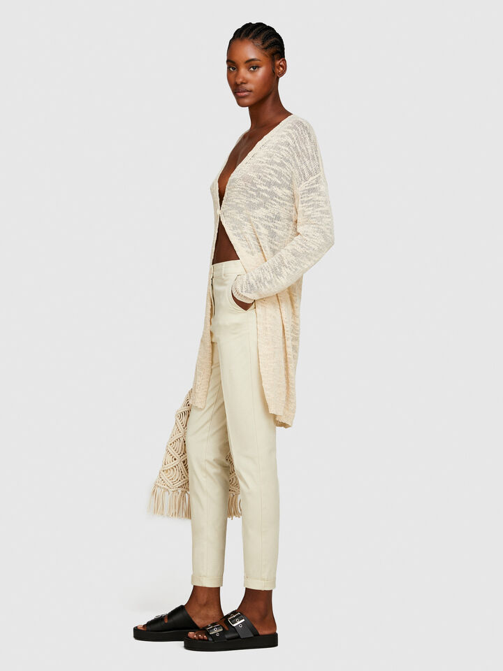 Cigarette trousers - women's skinny fit trousers - Creamy White | Sisley image number 2